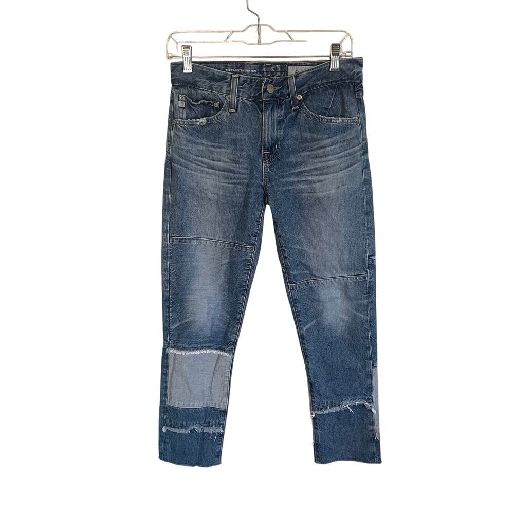 AG-ED Denim Jeans (Adriano Goldschmied) Ex-Boyfriend Slim Slouchy Patchwork 24"